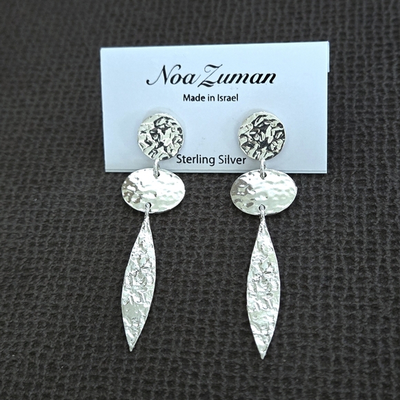Zuman Jewelry - Noa Zuman Silver🤍 Hammered🔨 Geometric📐 Dangle Earrings